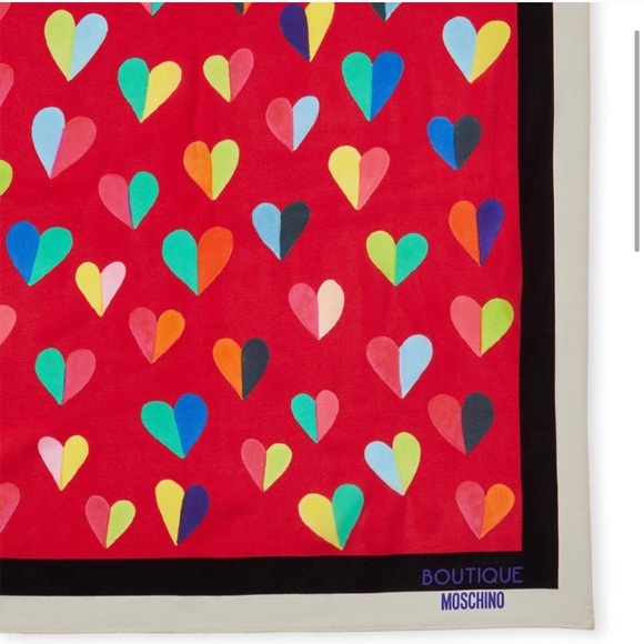 Moschino - Heart Silk Scarf - Picture 2 of 5